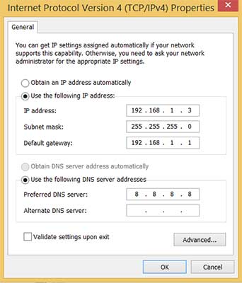 Podešavanje IP adrese